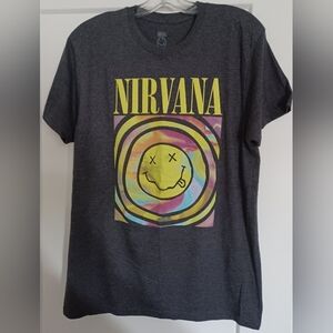 Nirvana Graphic T-Shirt in Gray Sz Lg. Mens